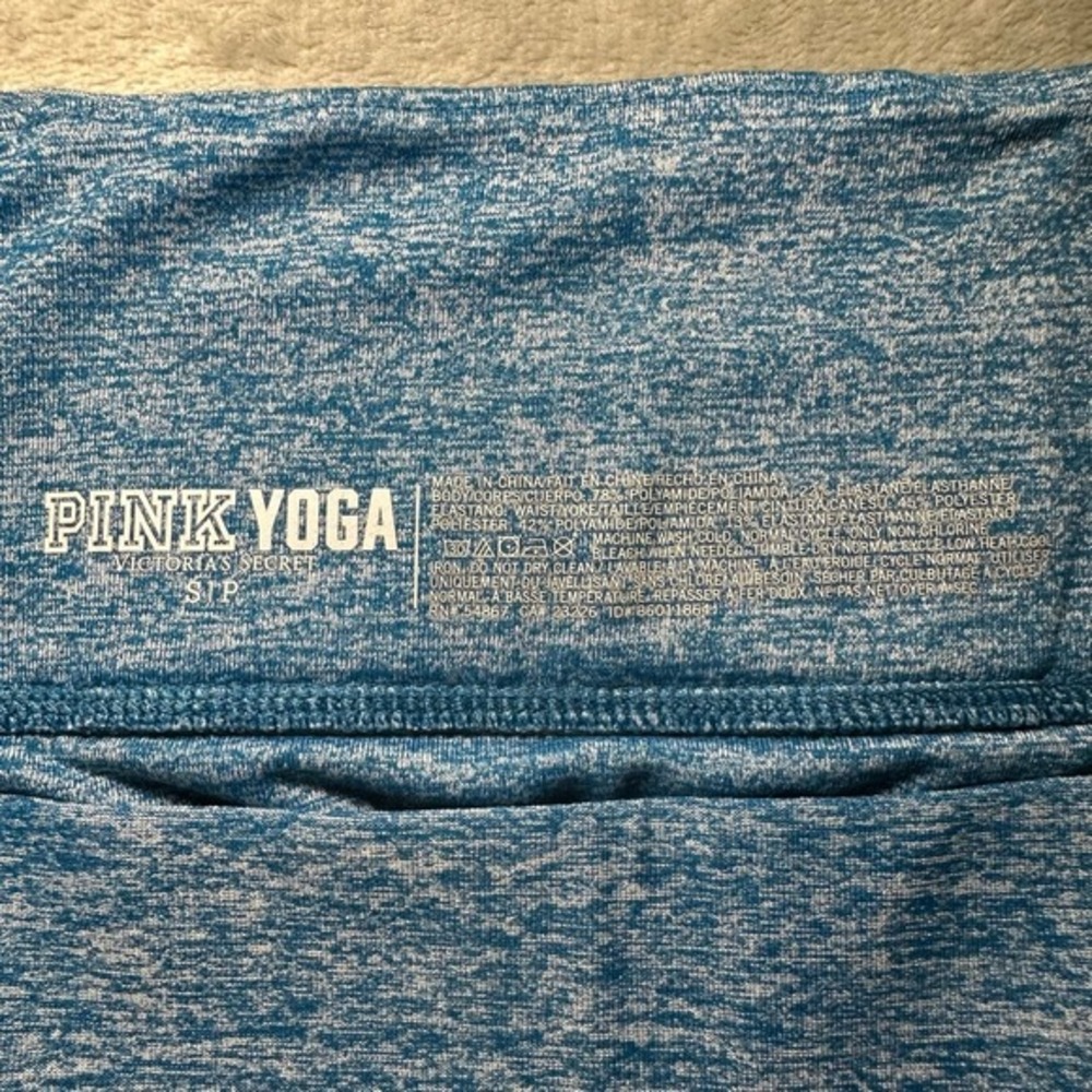Victorias Secret PINK Yoga Leggings Women Size S Blue Two-Tone‎ Yoga Gym Workout - Picture 11 of 13